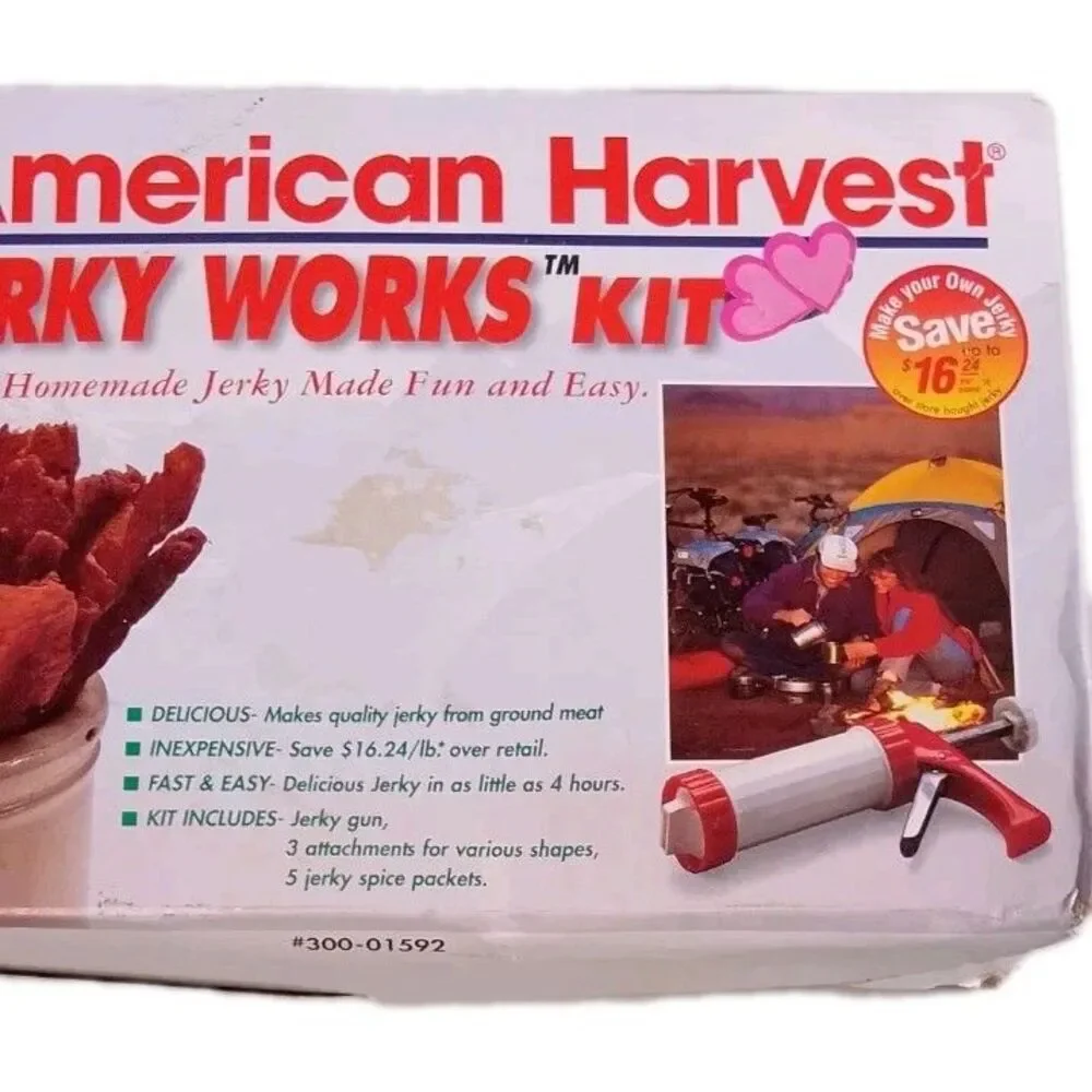 Vintage American Harvest Jerky Works Kit SEALED New Old Stock Nesco BJW-1 Gun